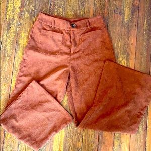 Corduroy wide legged trousers